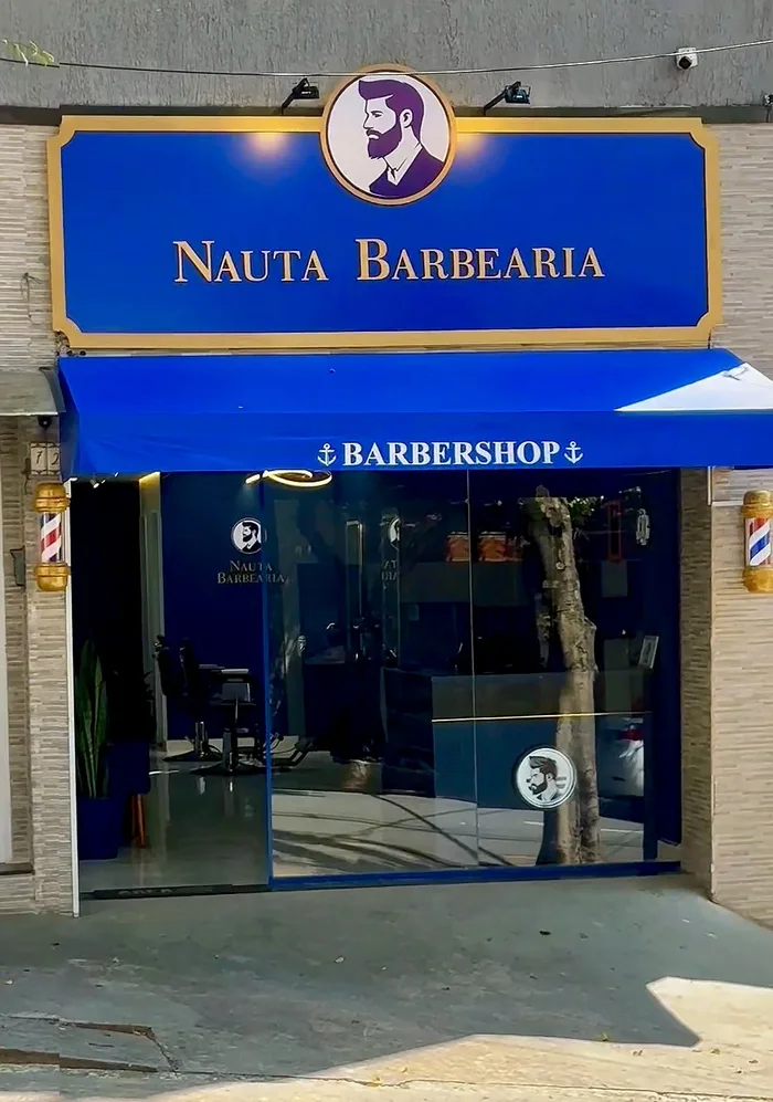 Fachada da Nauta Barbearia de dia